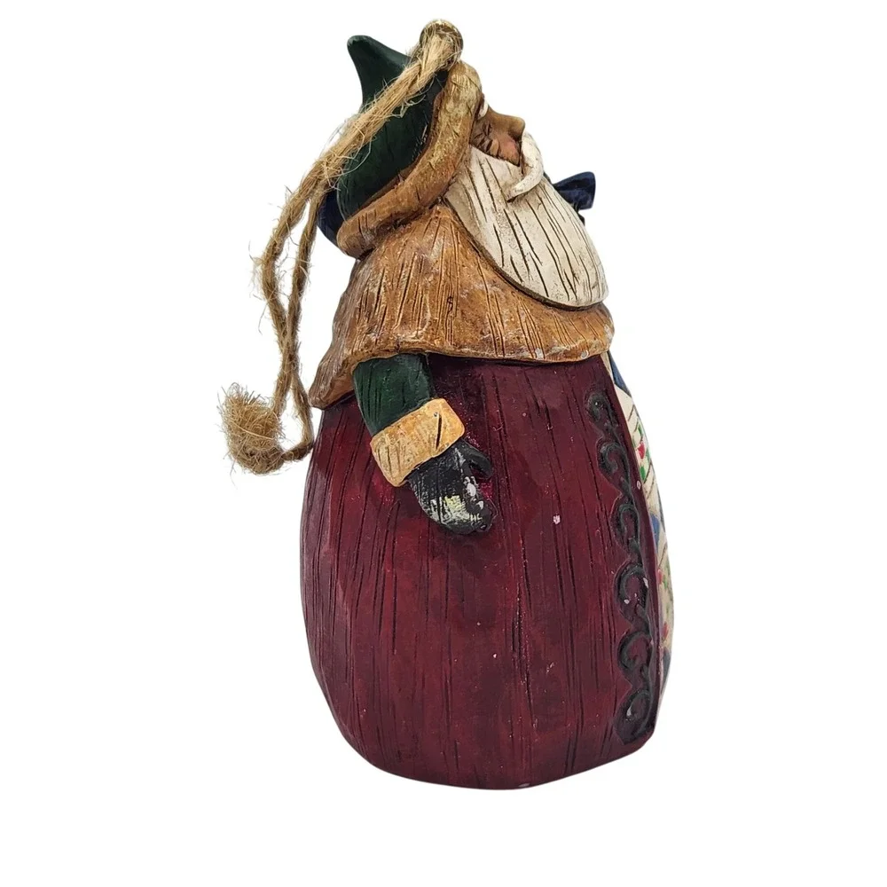 Jim Shore Vintage 2002 Hanging Ornament Santa Holding Christmas Bag Holiday